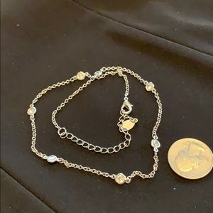 Cookie lee station necklace crystal silver